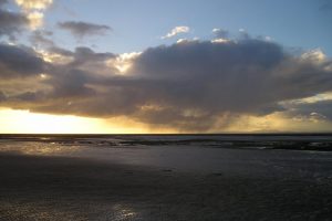 Sun and snow showers The Fresh and the Salt - Ann Lingard, UK